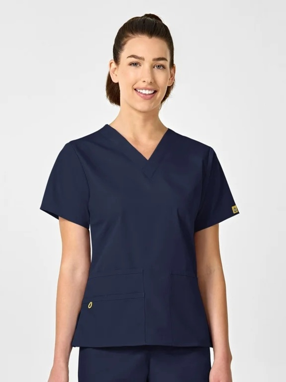 NWT WomderWink Navy Blue Short Sleeve Scrub Top Size XS